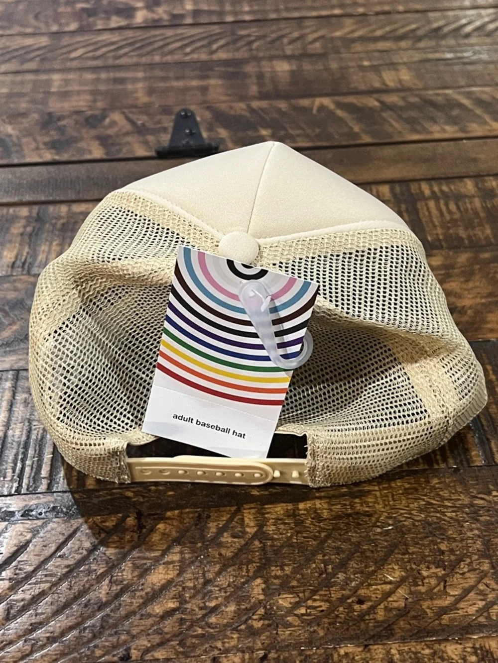 Pride Proud Cream rainbow Trucker Hat with Mesh Back